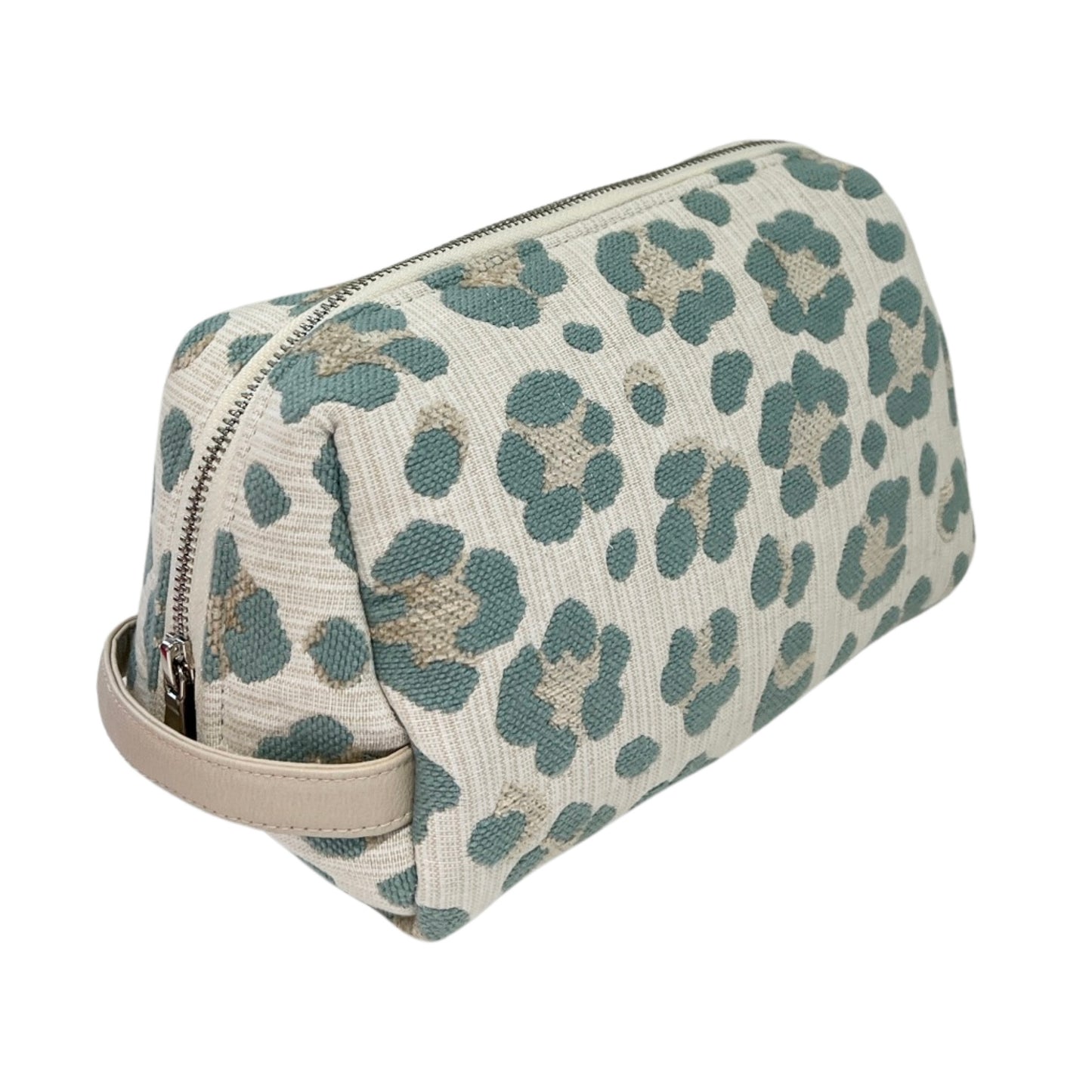 Trixie Leopard Toiletry Bag in Aqua