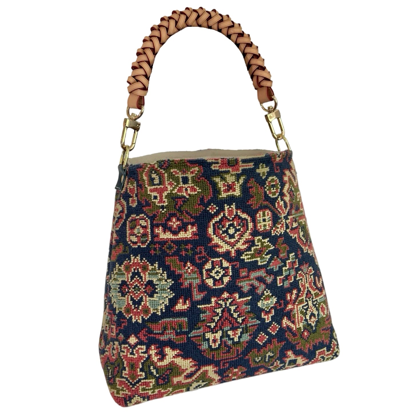 Antique Needlepoint Bucket Bag