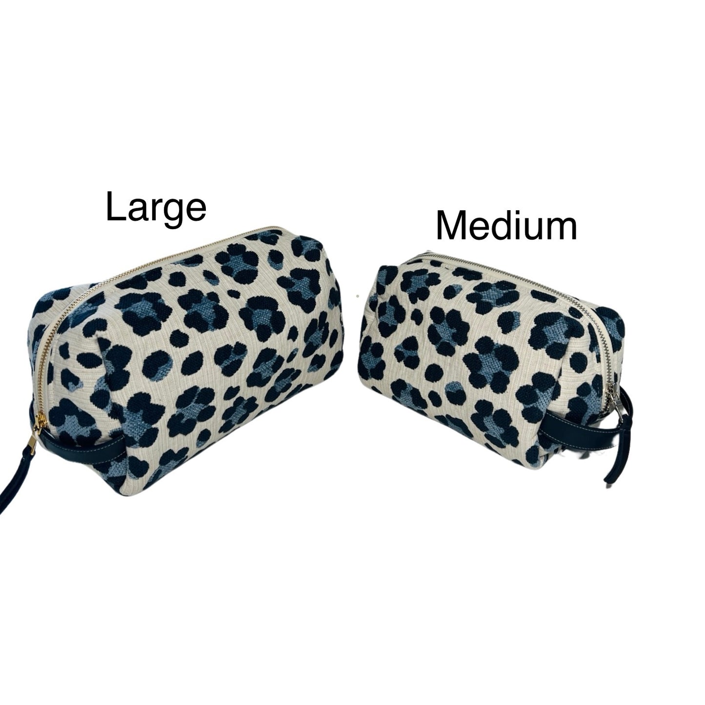 Trixie Leopard Toiletry Bag in Navy