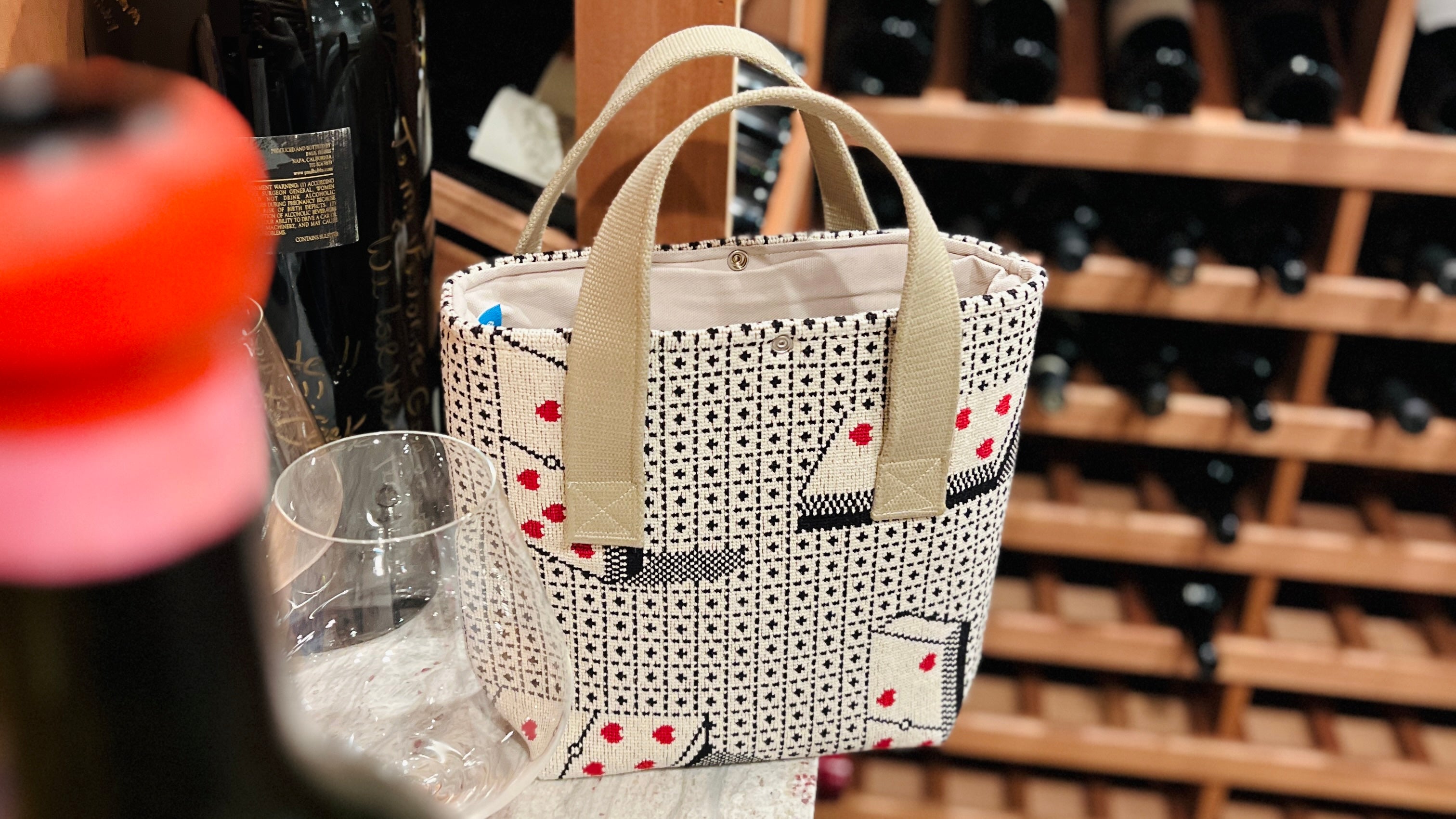 Designer wine online tote