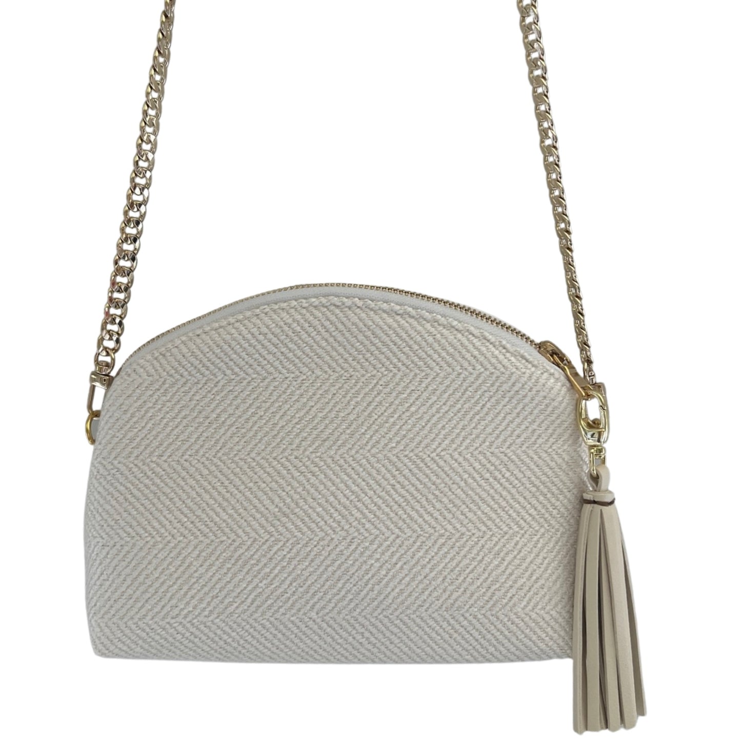 White Tweed Textured Purse