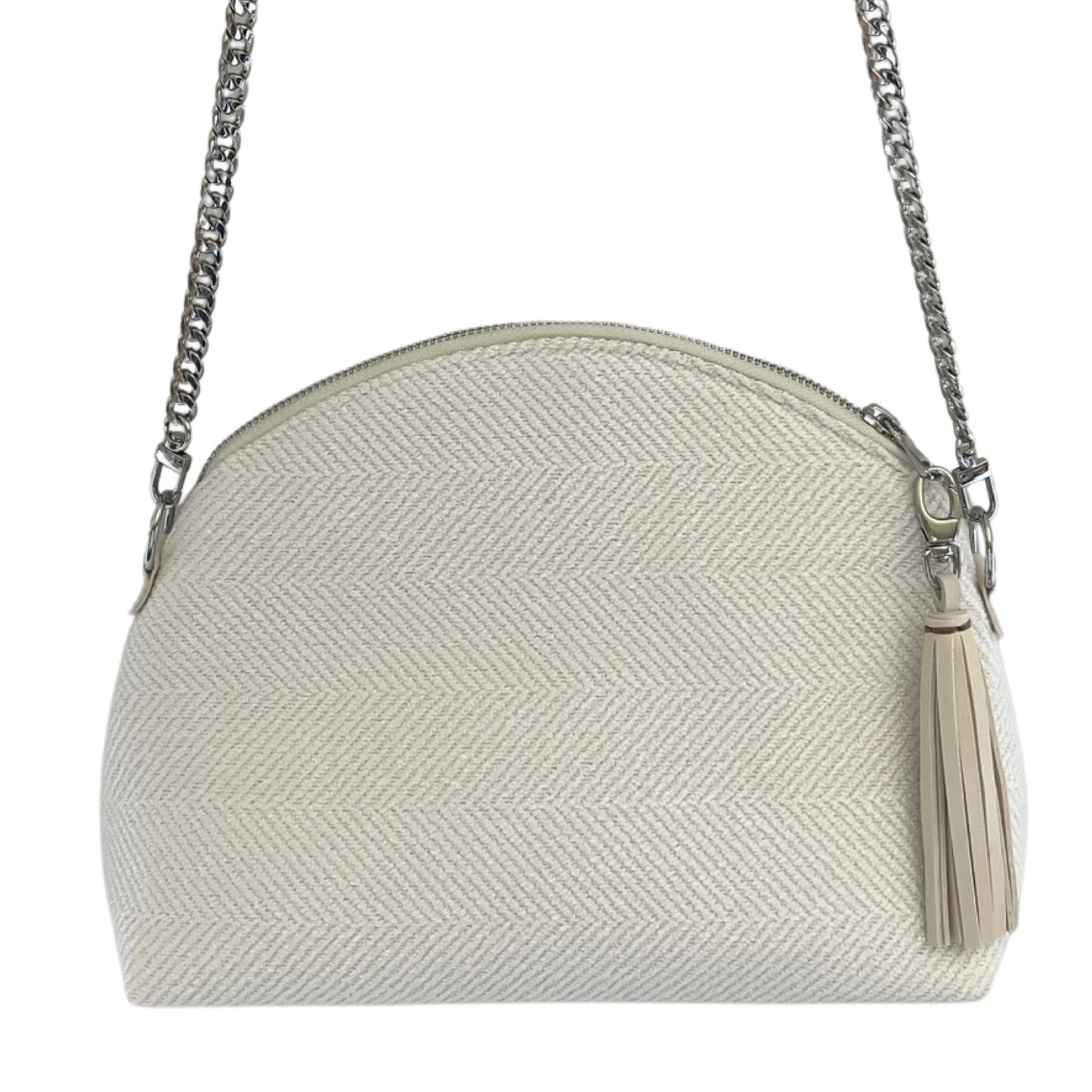 White Tweed Textured Purse