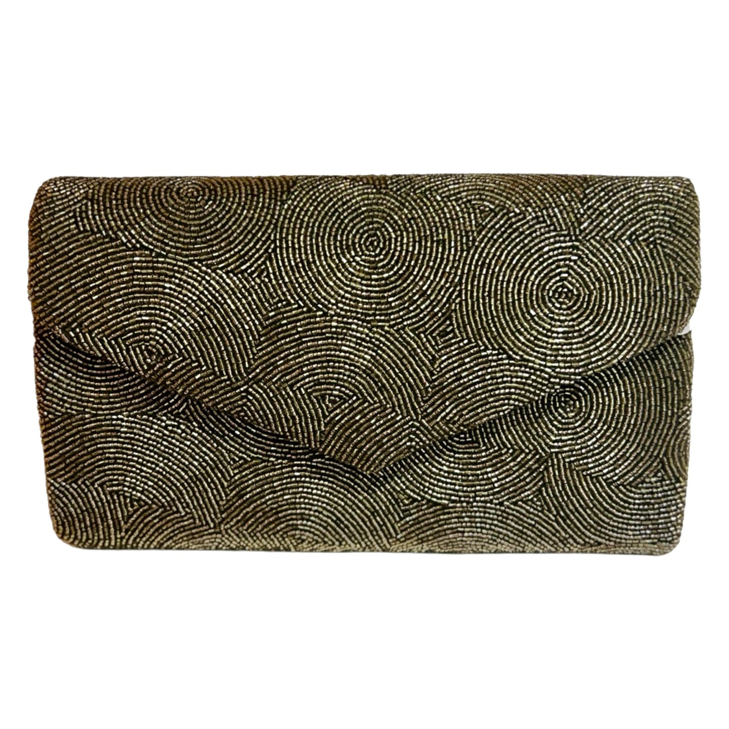 Bronze Beaded Envelope Clutch