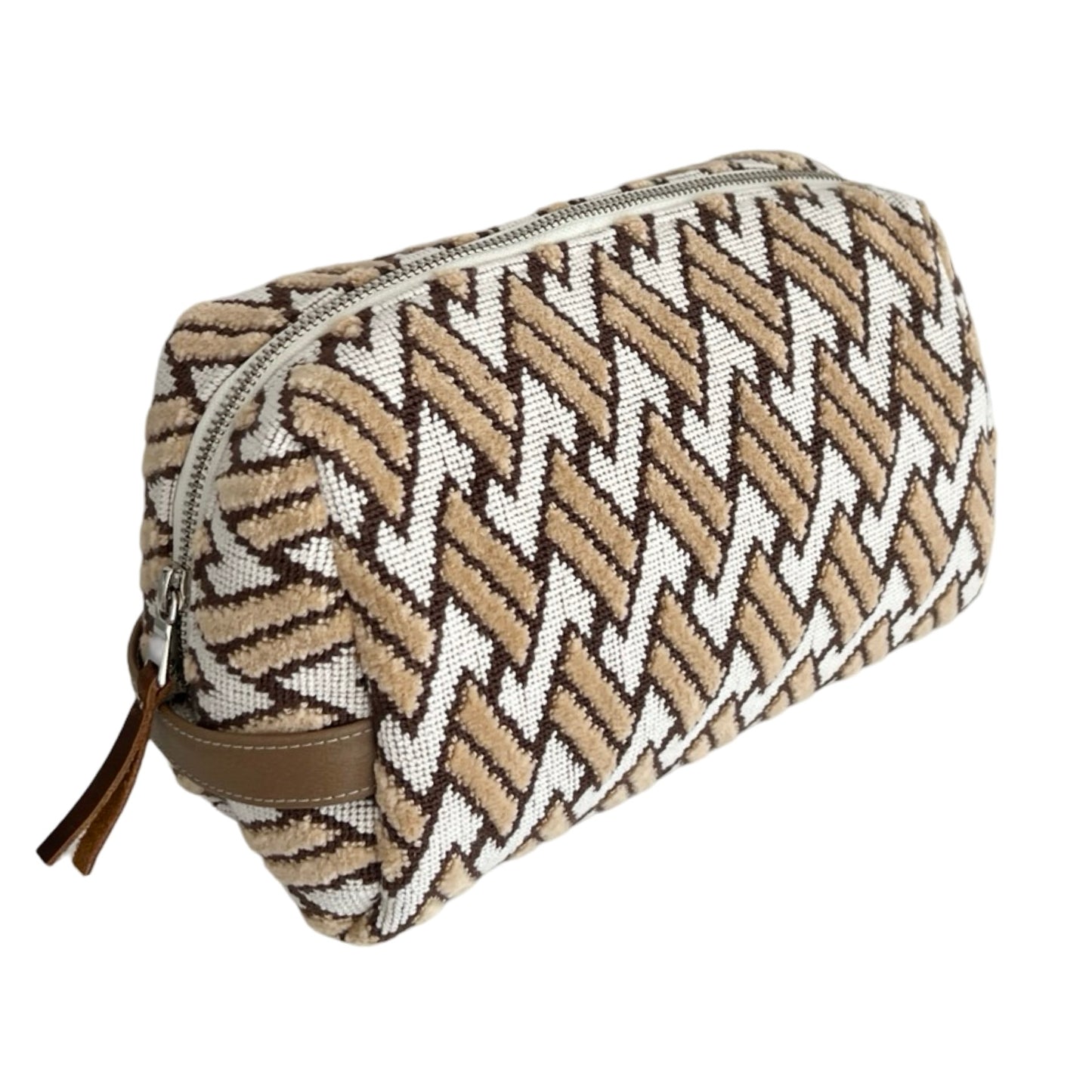 Taupe Geometric Toiletry Bag