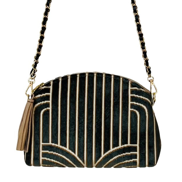 Art Deco Black Velvet Purse