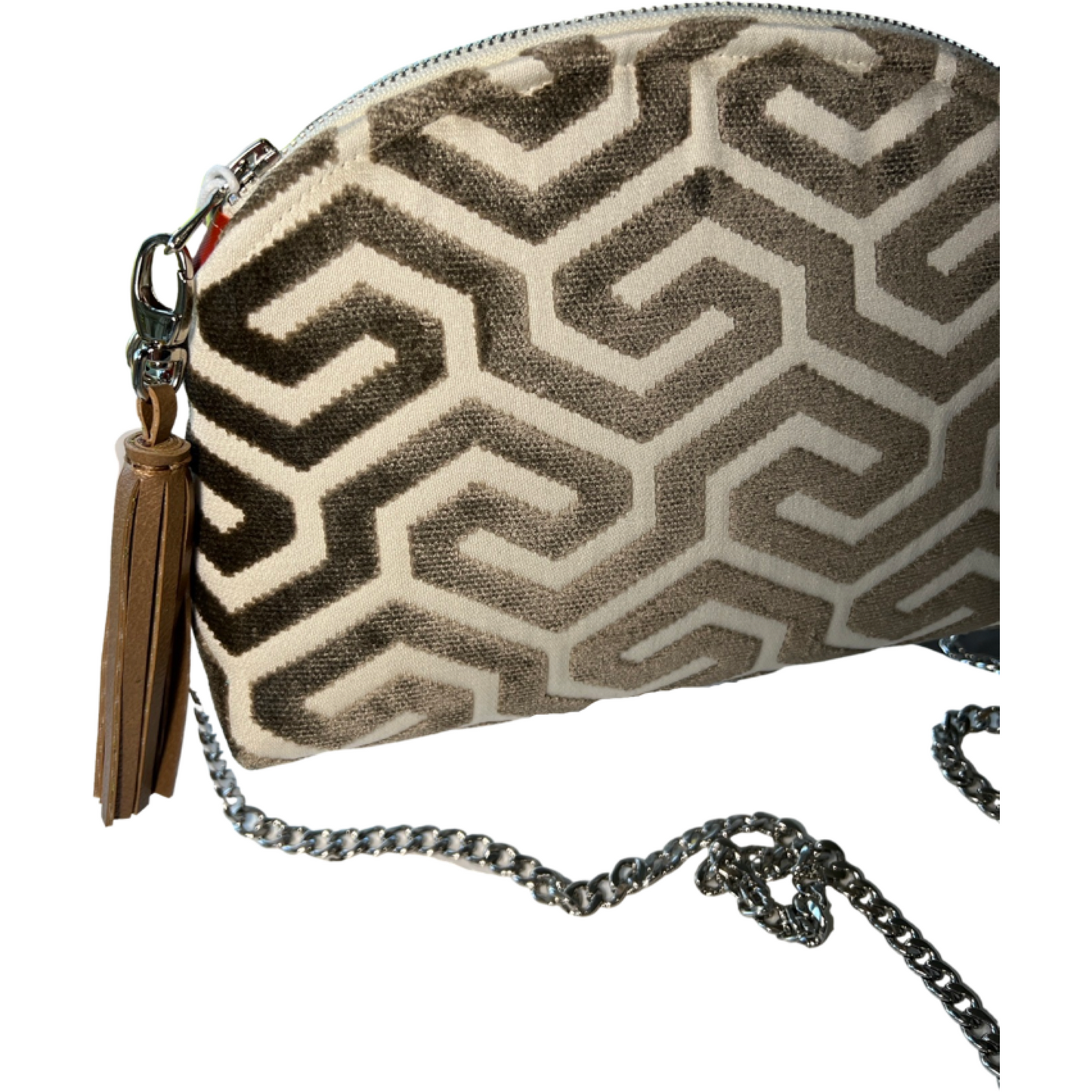 Taupe Ming Velvet Purse