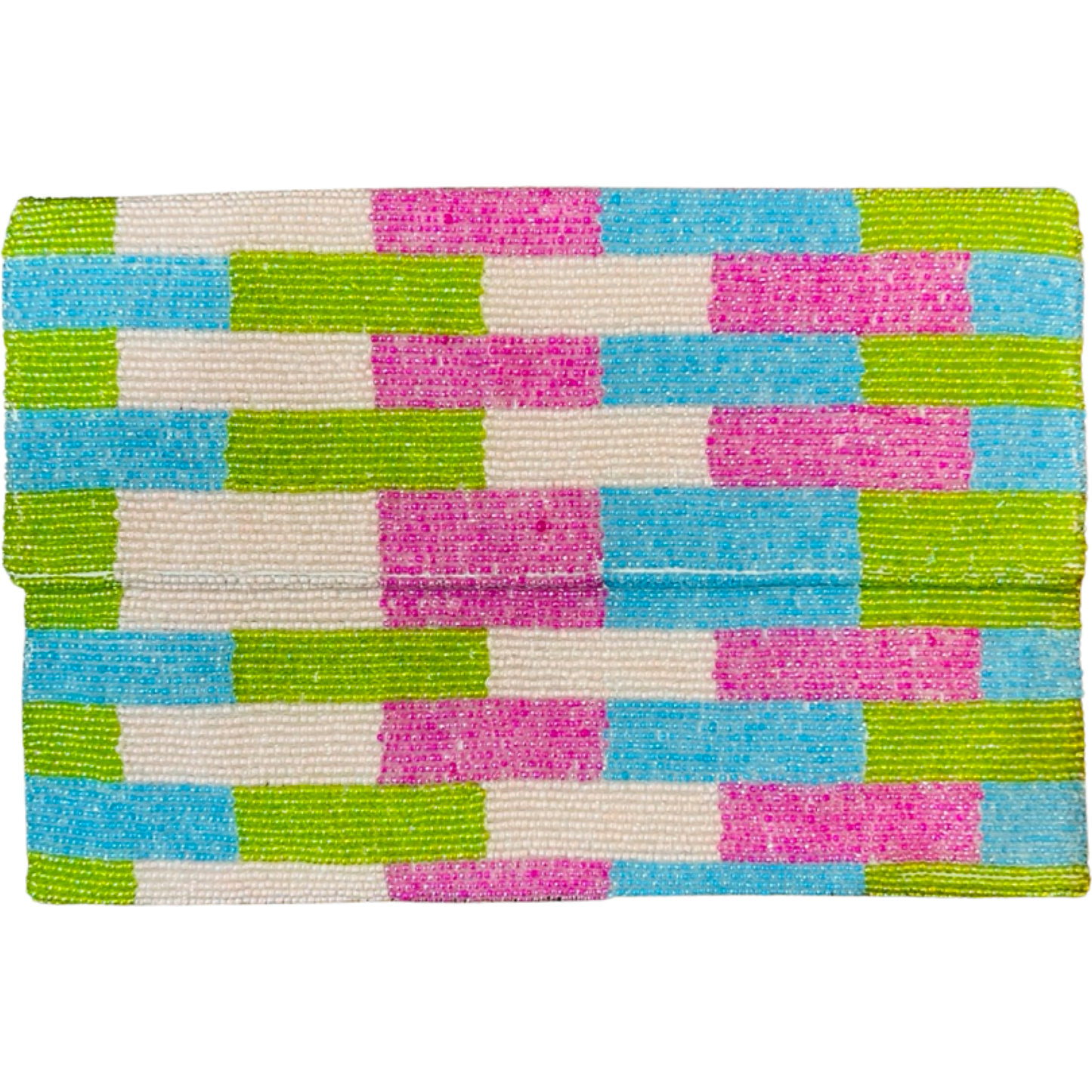 Colorblock Beaded Fold-Over Clutch