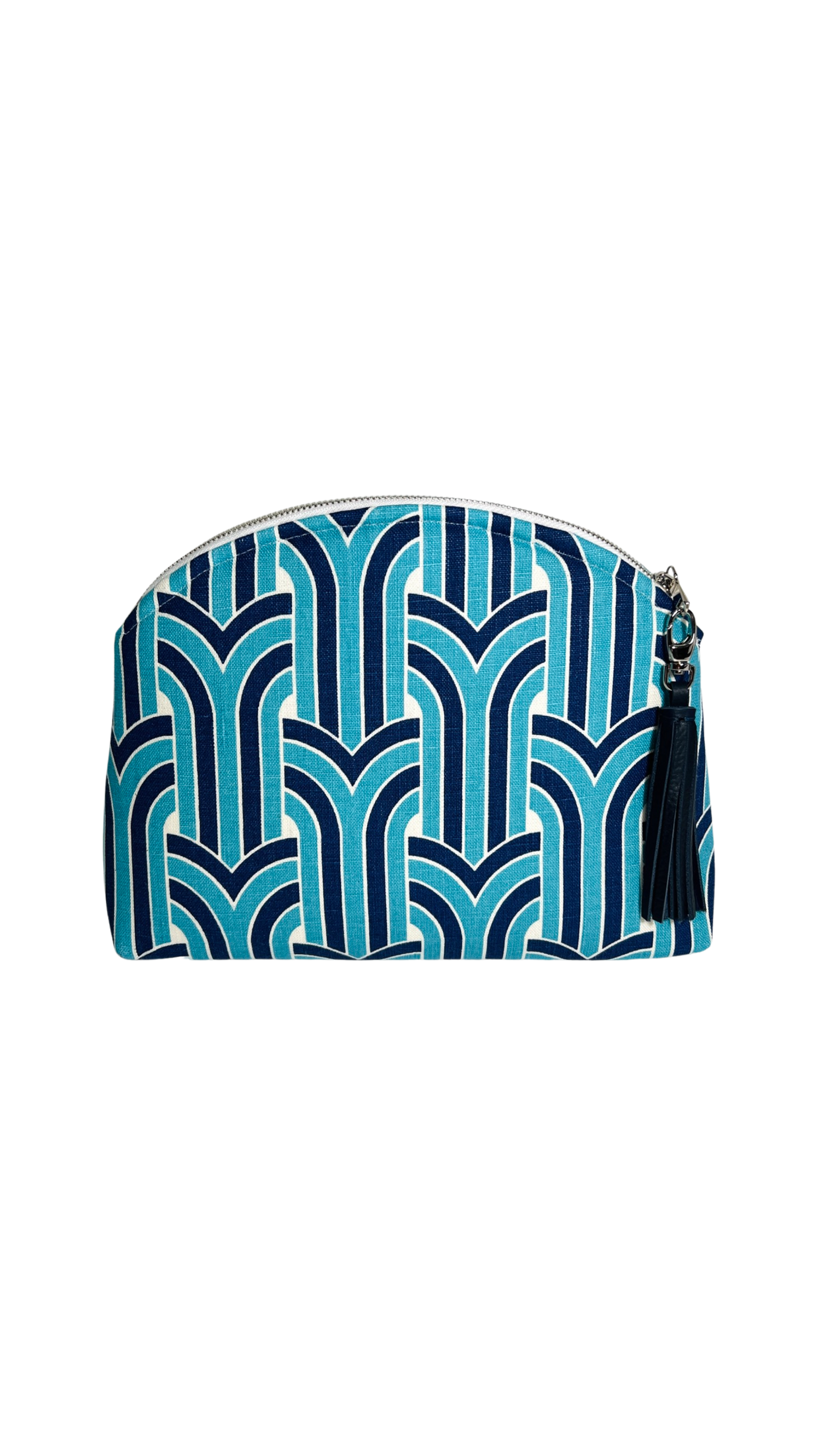 Teal and Navy Modern Print Performance Pouch