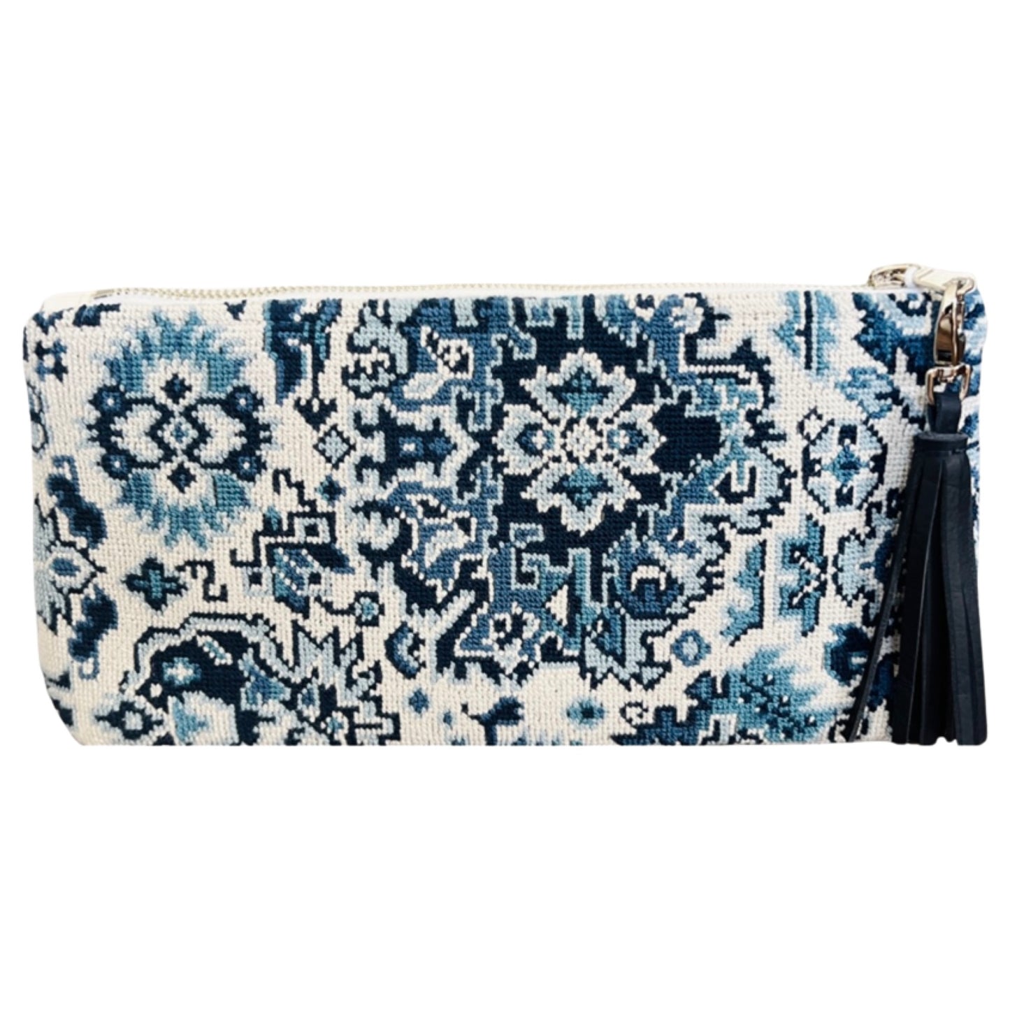 Blue Porcelain Needlepoint Clutch