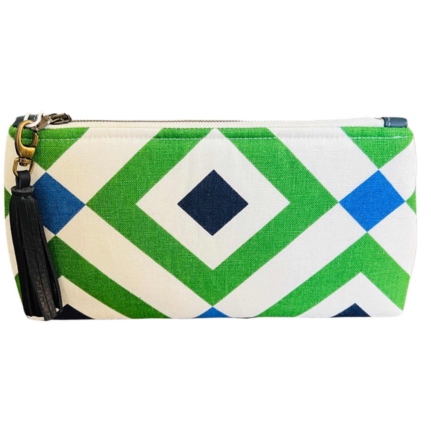 Blue and Green Geometric XL Clutch