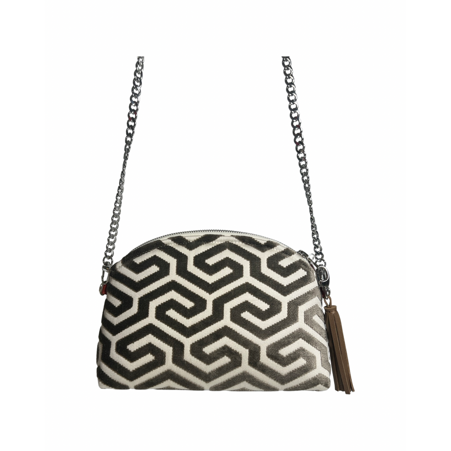 Taupe Ming Velvet Purse